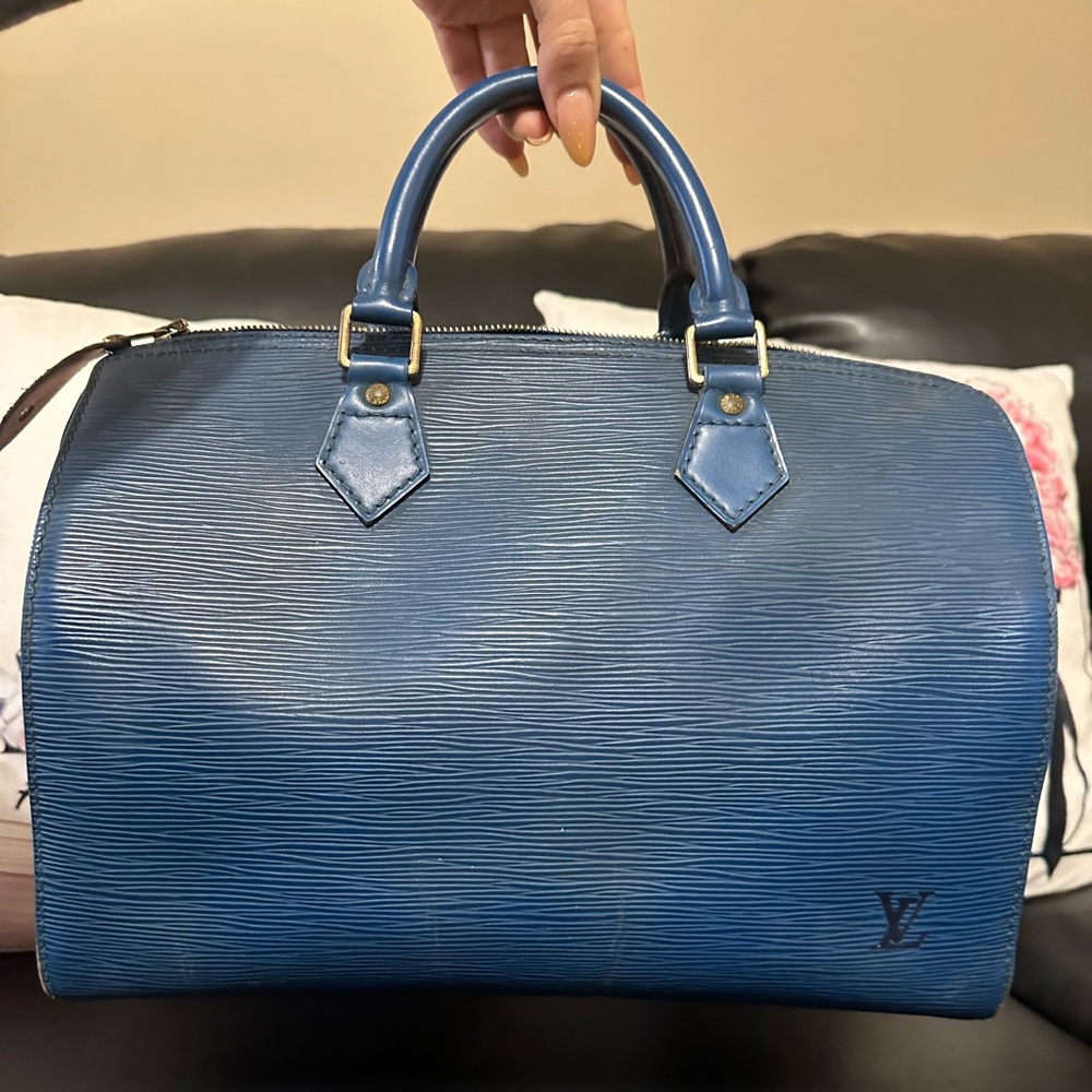 Louis Vuitton blue epi speedy 30 vintage 1994